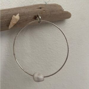 Silver Shell Bangle Bracelet